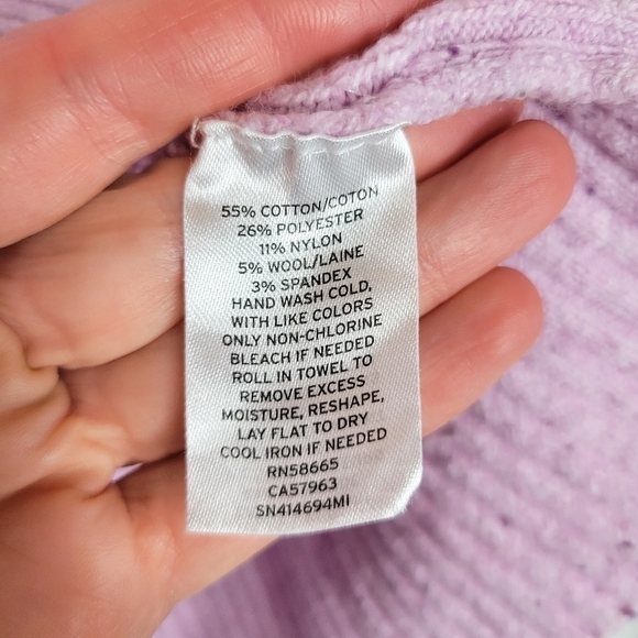 Something Navy Lavendar Speckled Crewneck Sweater - Picture 5 of 5